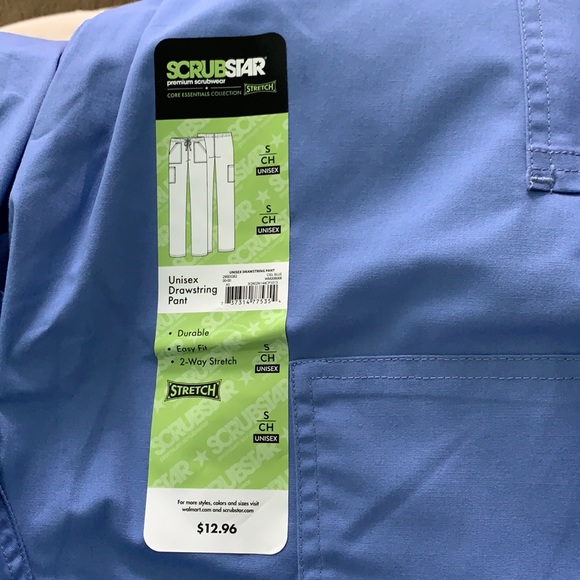 Unisex Drawstring Scrub Pants Light Blue - Picture 5 of 5